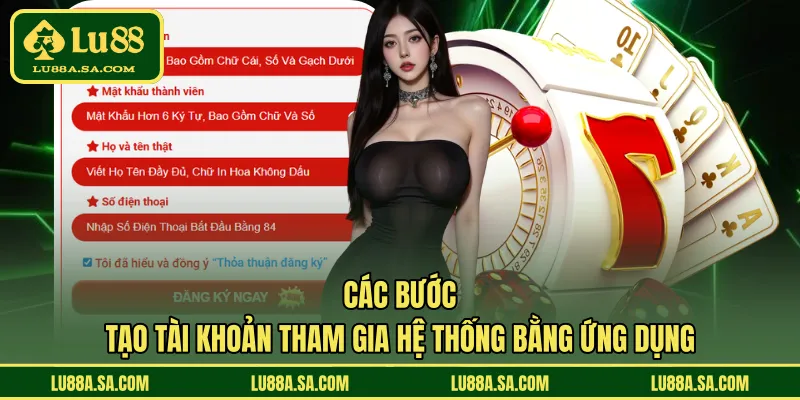 Các bước tạo tài khoản tham gia hệ thống bằng ứng dụng 